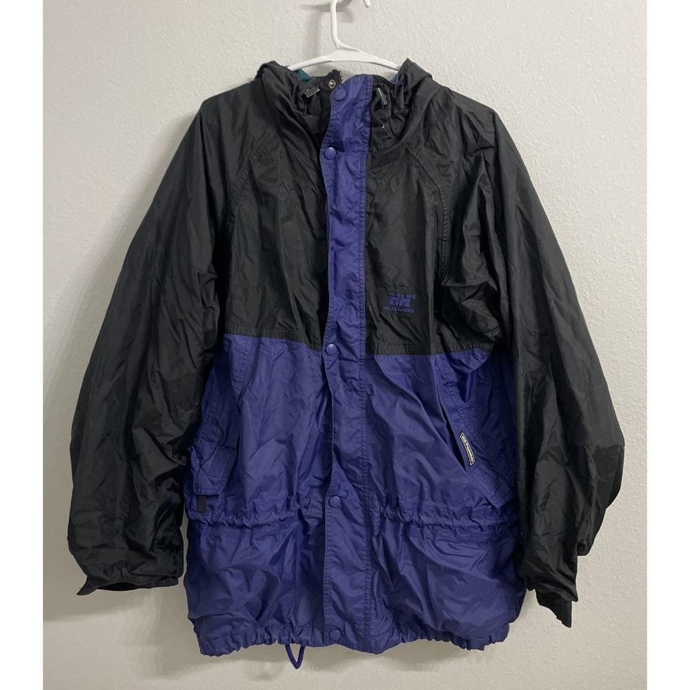 Helly Hansen Blue Outdoor Hooded‎ Rain Jacket Size M Vented breathable